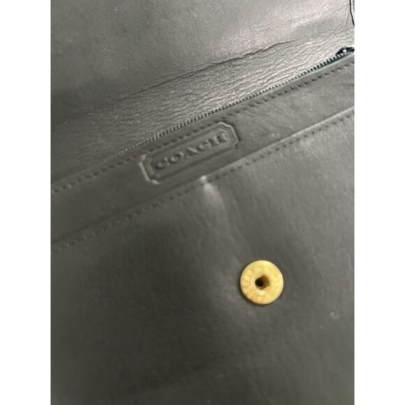 Coach Vintage Black Leather Bifold Long Snap Accordian Wallet - Picture 2 of 9